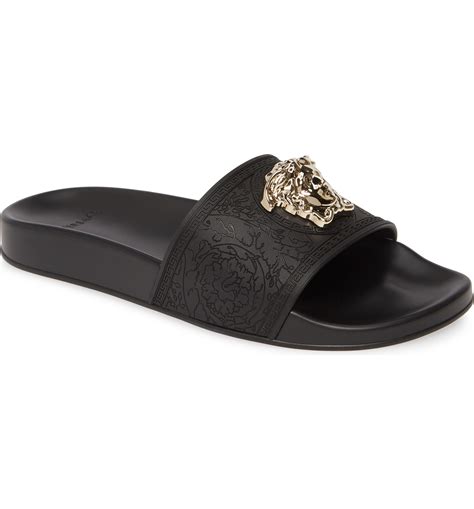 versace women's slide sandals|versace slip on sandals women's.